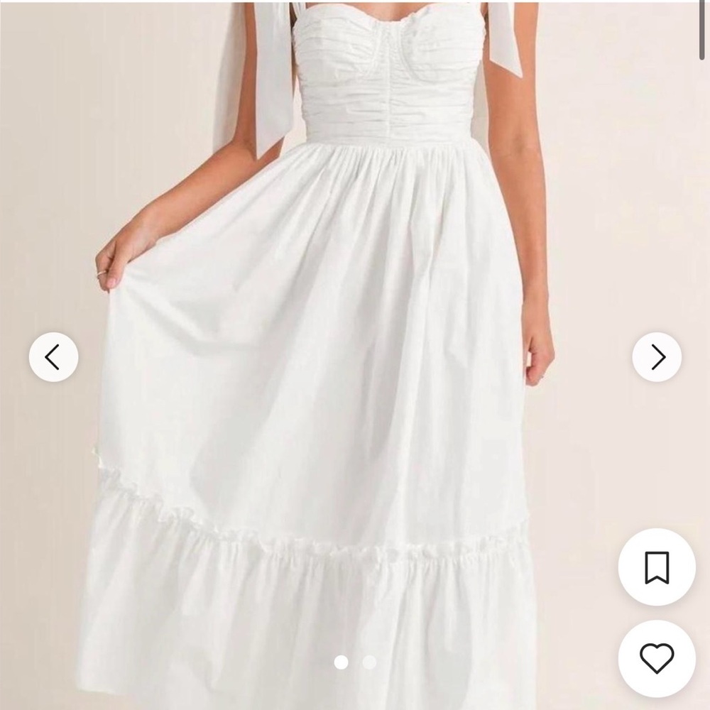 NWT White Altar’d State Maxi Dress with tie straps and padding SIZE SMALL